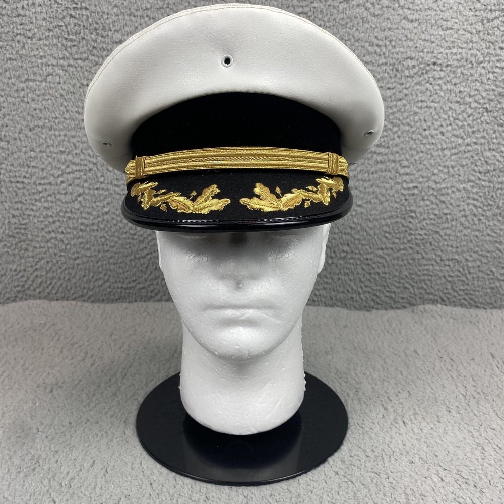 Superior Uniform Cap Co Chicago Flight Hat Size 7 1/4 White Scrambled Eggs Cap
